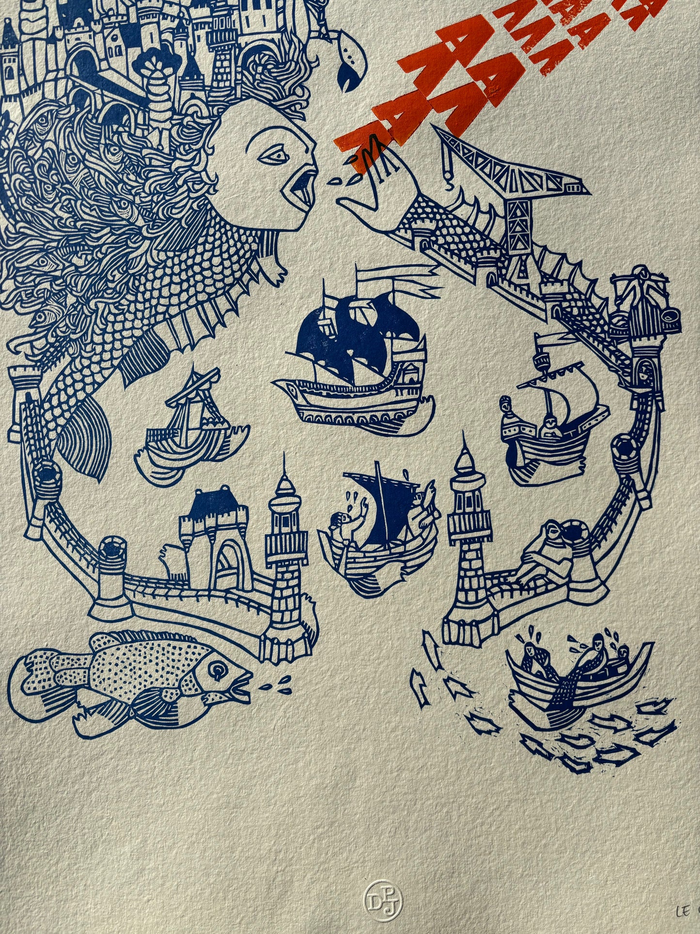 La Criée - gravure sur bois