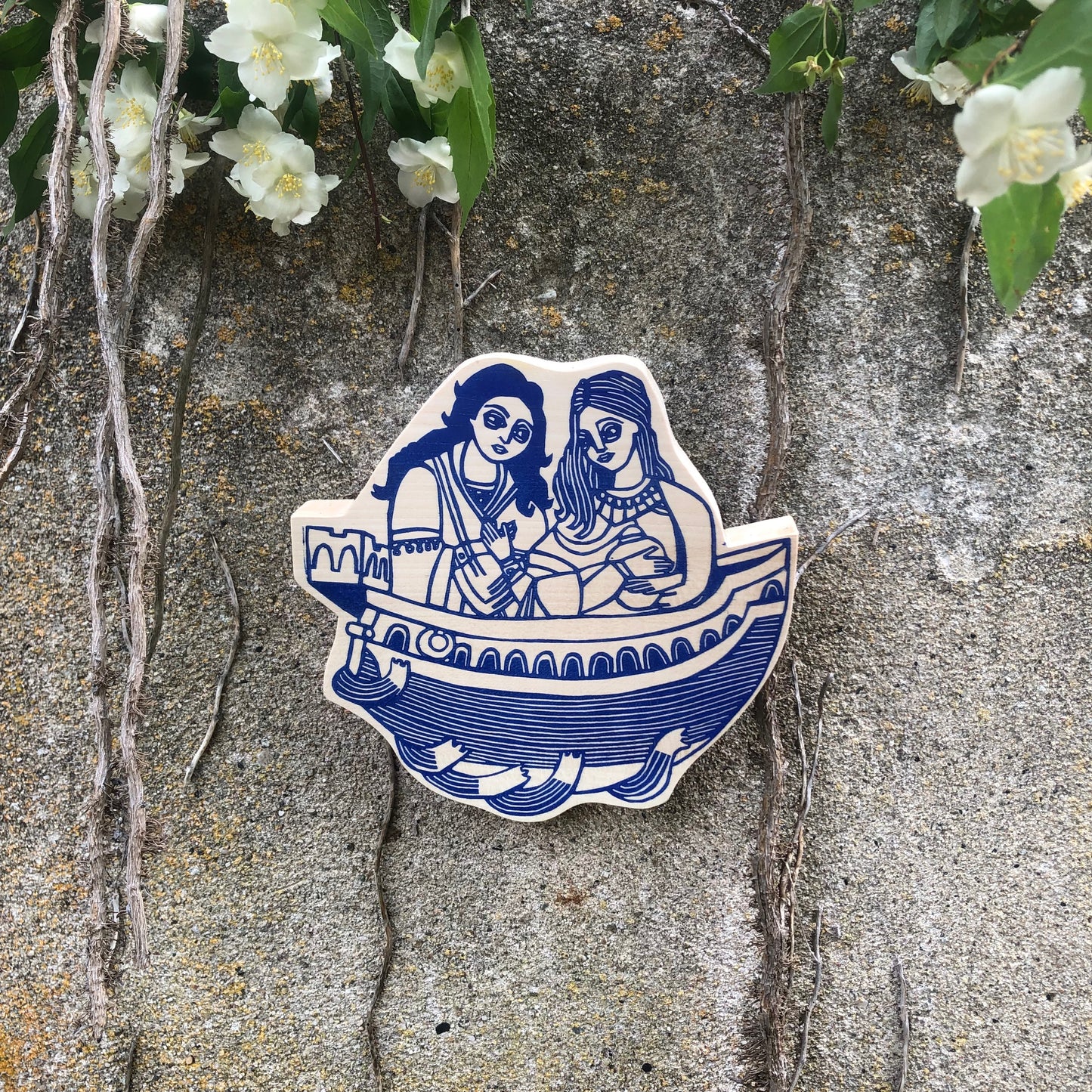 M. Jacobé et M. Salomé - Linogravure sur bois de tilleul