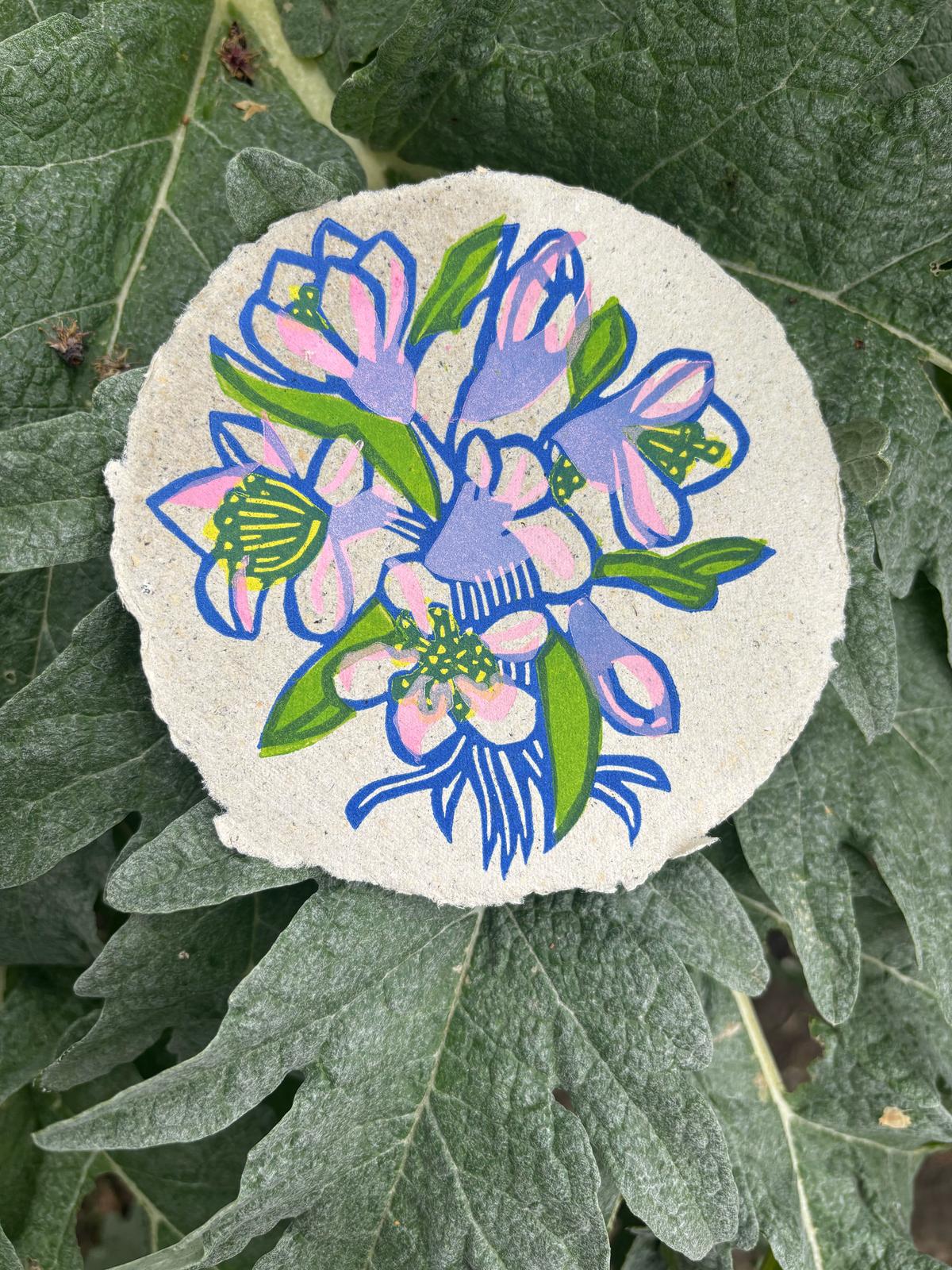 Amandier - linogravure