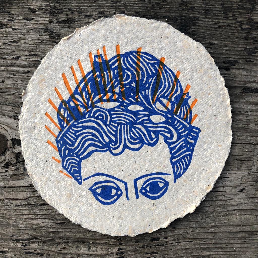 Couronne - linogravure